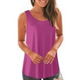 thumbnail image 1 of JIUKE Womens Tank Tops Sleeveless Scoop Neck Loose Fitted Summer Tops Curved Hem Beach Tees, 1 of 6