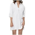 thumbnail image 1 of JIUKE Womens V Neck Collared Button down Shirts Long Sleeve Tunic Tops Casual Summer Cover Ups Size XL, 1 of 2