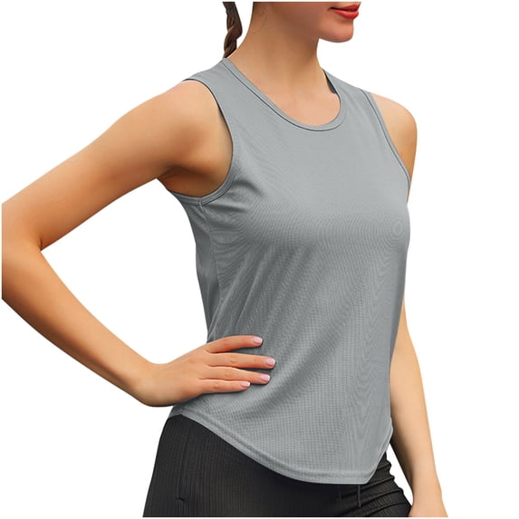 JIUKE Womens Workout Tank Tops Lightweight Sleeveless Tees Tops Loose Fitted Yoga Athletic Running Shirts