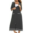 thumbnail image 1 of JIUKE Womens Robes 3/4 Sleeve Full Zipper Housecoat Loose Casual Lightweight Bath Robes with Pockets XL, 1 of 5