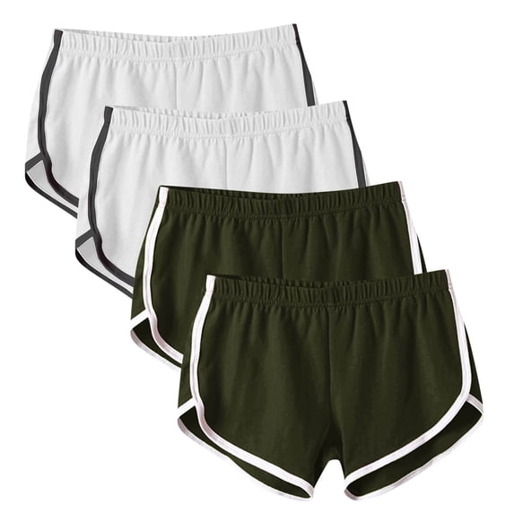 JIUKE Workout Shorts Womens High Rise Athletic Yoga Shorts Cute Beach Casual Outdoor Dolphin Shorts 4 Pack