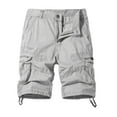 thumbnail image 1 of JIUKU Mens Cargo Shorts Casual High Waisted Outdoor Loose Fitted Knee Length Hiking Shorts with Multi-pockets, 1 of 8