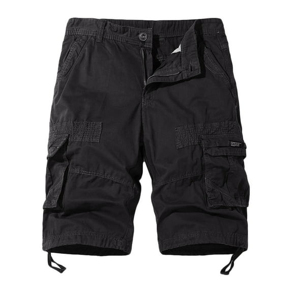 JIUKU Mens Cargo Shorts Casual High Waisted Outdoor Loose Fitted Knee Length Hiking Shorts with Multi-pockets