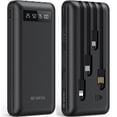 thumbnail image 1 of JIUMESS 20000mAh Power Bank Portable Charger with Cables Compatible for iPhone, Android Cell Phone, 1 of 10