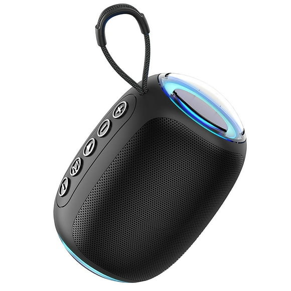 JIUMESS Small Bluetooth Speaker with Lights, TWS Wireless Portable Speaker with AUX, Mini Speaker for Laptop, Phone, MP3, ect