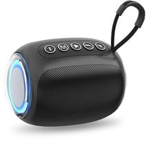 JIUMESS Small Bluetooth Speaker with Lights, TWS Wireless Portable Speaker with AUX, Mini Speaker for Laptop, Phone, MP3, ect