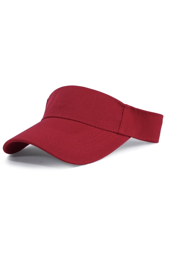 Sport Sun Visor Hats Adjustable Empty Top Baseball Cap Cotton Ball Caps for Women and Men-Red