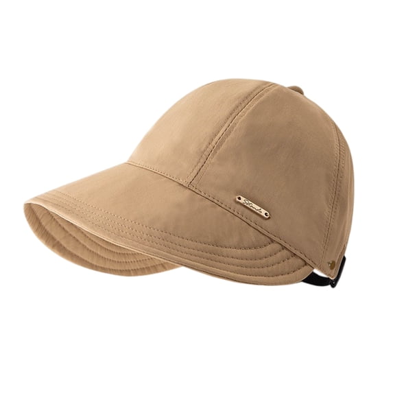 JIUWEN UPF 50+ Womens Sun Hat UV Protection Hiking Fishing Hats Wide Brim Hat Adjustable Ponytail Packable Sun Cap,Wide Brim Baseball Cap for Women(Khaki)