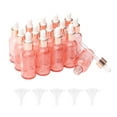 thumbnail image 1 of JIUWU Glass Dropper Bottles with Glass Eye Pipette 1 oz Pink Sample Dropper Vials Empty Travel Essential Oil Perfume Glass Tincture Bottles Vials, 5 Funnel Include 15Pcs 30ml, 1 of 7