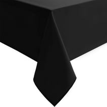 JIUZHEN Black Rectangle Tablecloth - 54 x 80 Inch - Waterproof & Wrinkle Resistant Washable Fabric Table Cloth for Dining, Party and Outdoor use