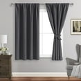 thumbnail image 1 of JIUZHEN Blackout Curtains for Bedroom - Thermal Insulated Room Darkening Rod Pocket Curtains for Living Room, Set of 2 Panels with Tiebacks, 38 x 45 Inch Length, Dark Grey, 1 of 9