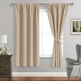 thumbnail image 1 of JIUZHEN Blackout Curtains for Bedroom - Thermal Insulated Room Darkening Rod Pocket Curtains for Living Room, Set of 2 Panels with Tiebacks, 42 x 63 Inch Length, Beige, 1 of 9