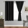thumbnail image 1 of JIUZHEN Blackout Curtains for Bedroom - Thermal Insulated Room Darkening Rod Pocket Curtains for Living Room, Set of 2 Panels with Tiebacks, 38 x 45 Inch Length, Black, 1 of 7