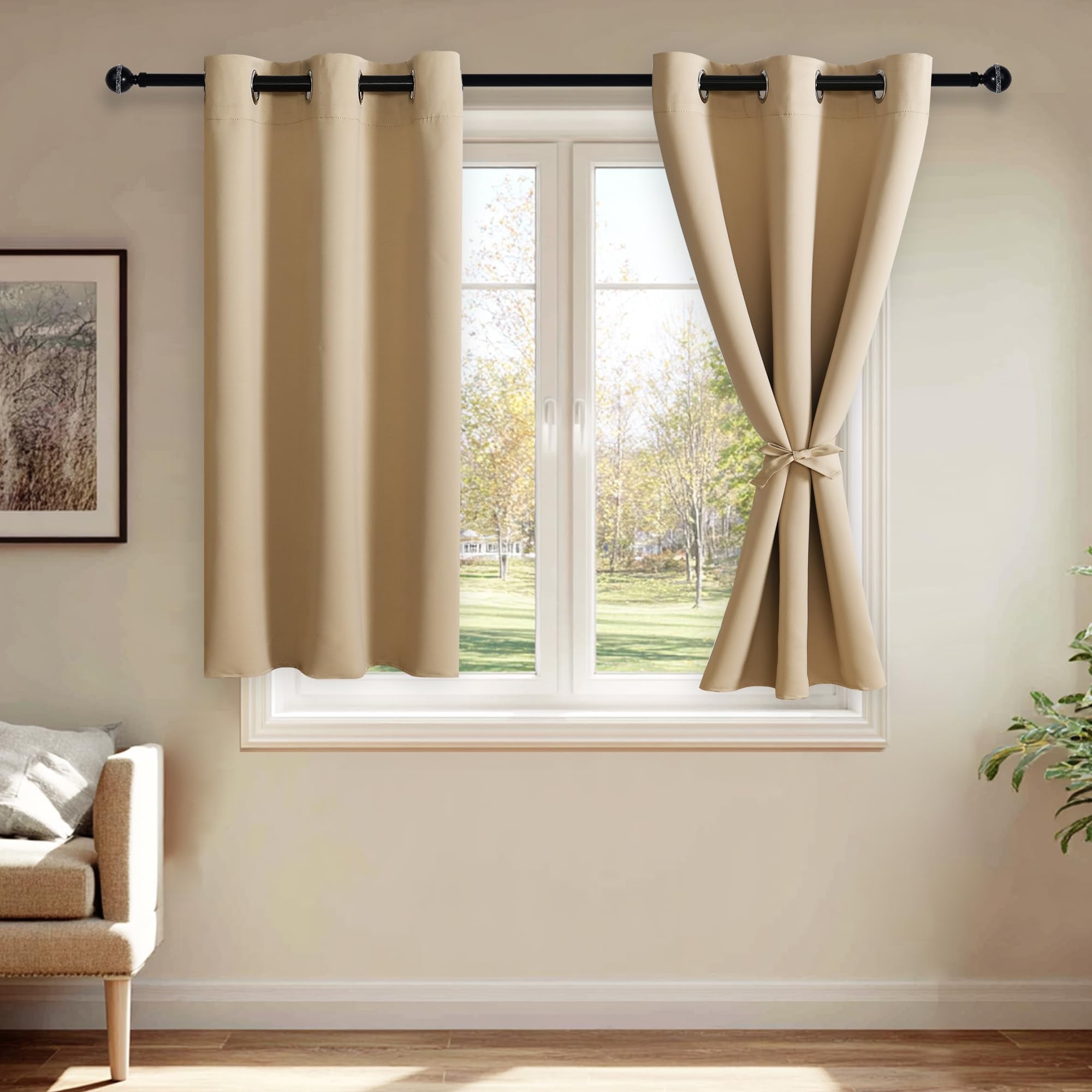 Jiuzhen Blackout Curtains With Tiebacks Photo Inspiration
