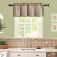 thumbnail image 1 of JIUZHEN Semi Blackout Valance Curtain for Living Room Kitchen Windows, Solid Rod Pocket Top Treatment Light Filtering Drapes for Home and Apartment, Taupe, 42 x 18 Inches, 1 Piece, 1 of 7