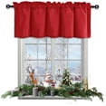 thumbnail image 1 of JIUZHEN Christmas Valance Curtains for Kitchen Window Valances for Living Room/Basement Window Curtains Bathroom Thermal Insulated Short Rod Pocket Curtain Panels, Red,60 x 18 Inches,1 Panel, 1 of 9