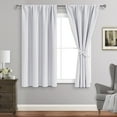 thumbnail image 1 of JIUZHEN Blackout Curtains for Bedroom - Thermal Insulated Room Darkening Rod Pocket Curtains for Living Room, Set of 2 Panels with Tiebacks, 42 x 45 Inch Length,Greyish White, 1 of 9