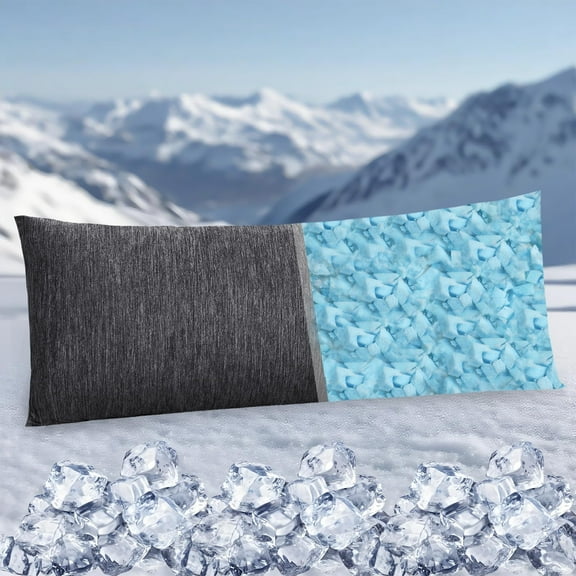 JIUZHEN Cooling Body Pillow for Adults, Breathable & Supportive Long Memory Foam Pillow for Side Sleepers, Bed, Full Body Pillow with Removable & Adjustable Filling, 20x54 Inch, Gray