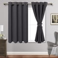 thumbnail image 1 of JIUZHEN Dark Grey Blackout Curtains for Bedroom with Tiebacks - Thermal Insulated Light Blocking Grommet Window Curtains for Living Room, 52 x 54 inch Length, Set of 2 Panels, 1 of 7