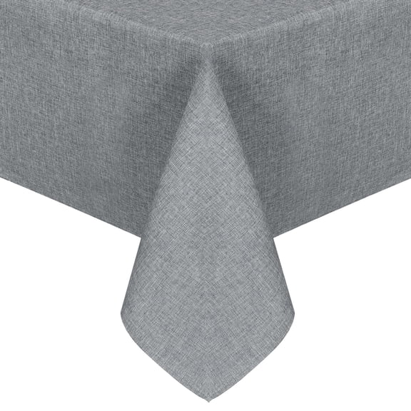 JIUZHEN Faux Linen Rectangle Tablecloth - Wrinkle and Stain Resistant Washable Table Cloth for Kitchen Dining Room Holiday Table Cover for Party Dinner Picnic, Grey, 60 x 84 Inch