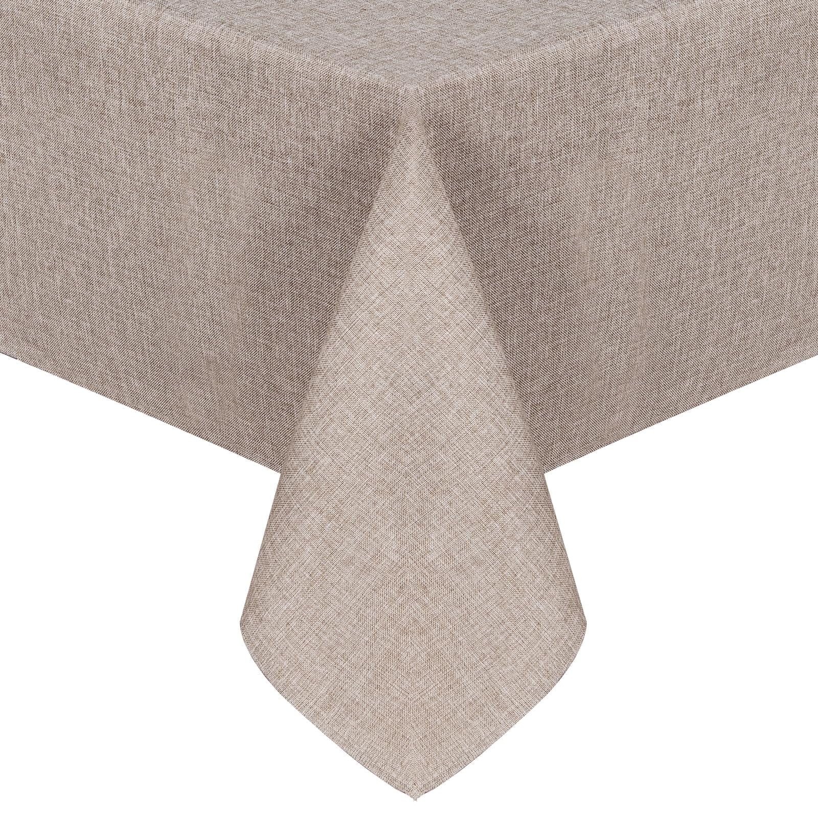Kitchen Wrinkle JIUZHEN Faux Linen Rectangle Tablecloth - Wrinkle and Stain Resistant ...