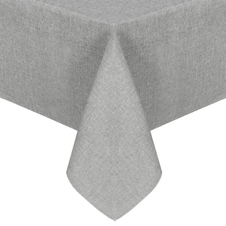 JIUZHEN Faux Linen Square Tablecloth - Wrinkle and Stain Resistant Washable Table Cloth for Kitchen Dining Room Holiday Table Cover for Dinner Picnic, Light Grey, 30 x 30 Inch