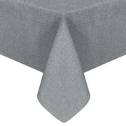 JIUZHEN Faux Linen Square Tablecloth - Wrinkle and Stain Resistant Washable Table Cloth for Kitchen Dining Room Holiday Table Cover for Party Dinner Picnic, Grey, 54 x 54 Inch