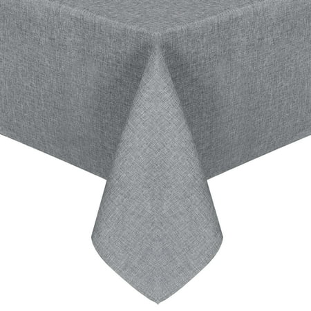 JIUZHEN Faux Linen Square Tablecloth - Wrinkle and Stain Resistant Washable Table Cloth for Kitchen Dining Room Holiday Table Cover for Party Dinner Picnic, Grey, 54 x 54 Inch