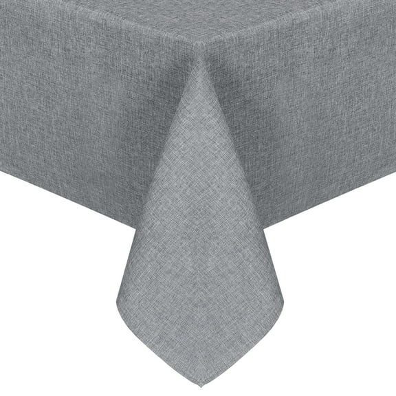 JIUZHEN Faux Linen Square Tablecloth - Wrinkle and Stain Resistant Washable Table Cloth for Kitchen Dining Room Holiday Table Cover for Party Dinner Picnic, Grey, 54 x 54 Inch