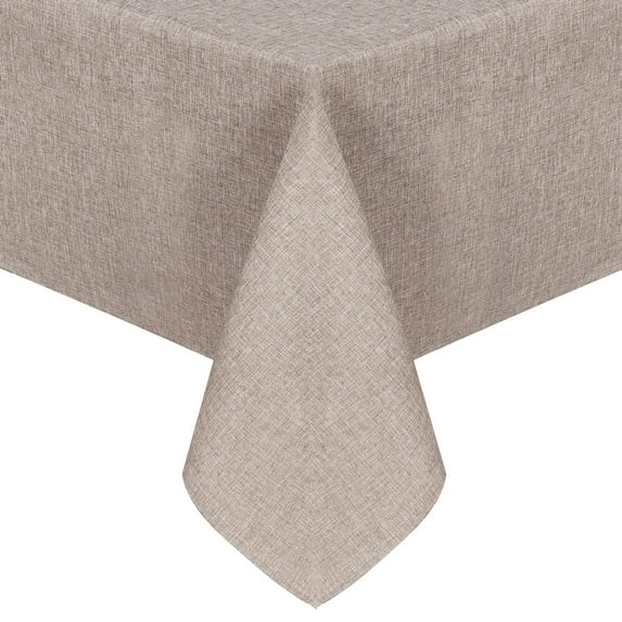 JIUZHEN Faux Linen Square Tablecloth - Wrinkle and Stain Resistant Washable Table Cloth for Kitchen Dining Room Holiday Table Cover for Party Dinner Picnic, Stone, 30 x 30 Inch