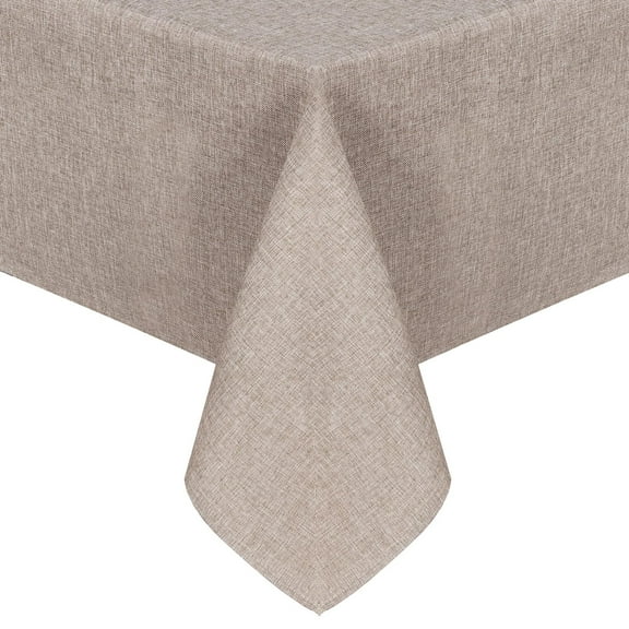 JIUZHEN Faux Linen Square Tablecloth - Wrinkle and Stain Resistant Washable Table Cloth for Kitchen Dining Room Holiday Table Cover for Party Dinner Picnic, Stone, 54 x 54 Inch