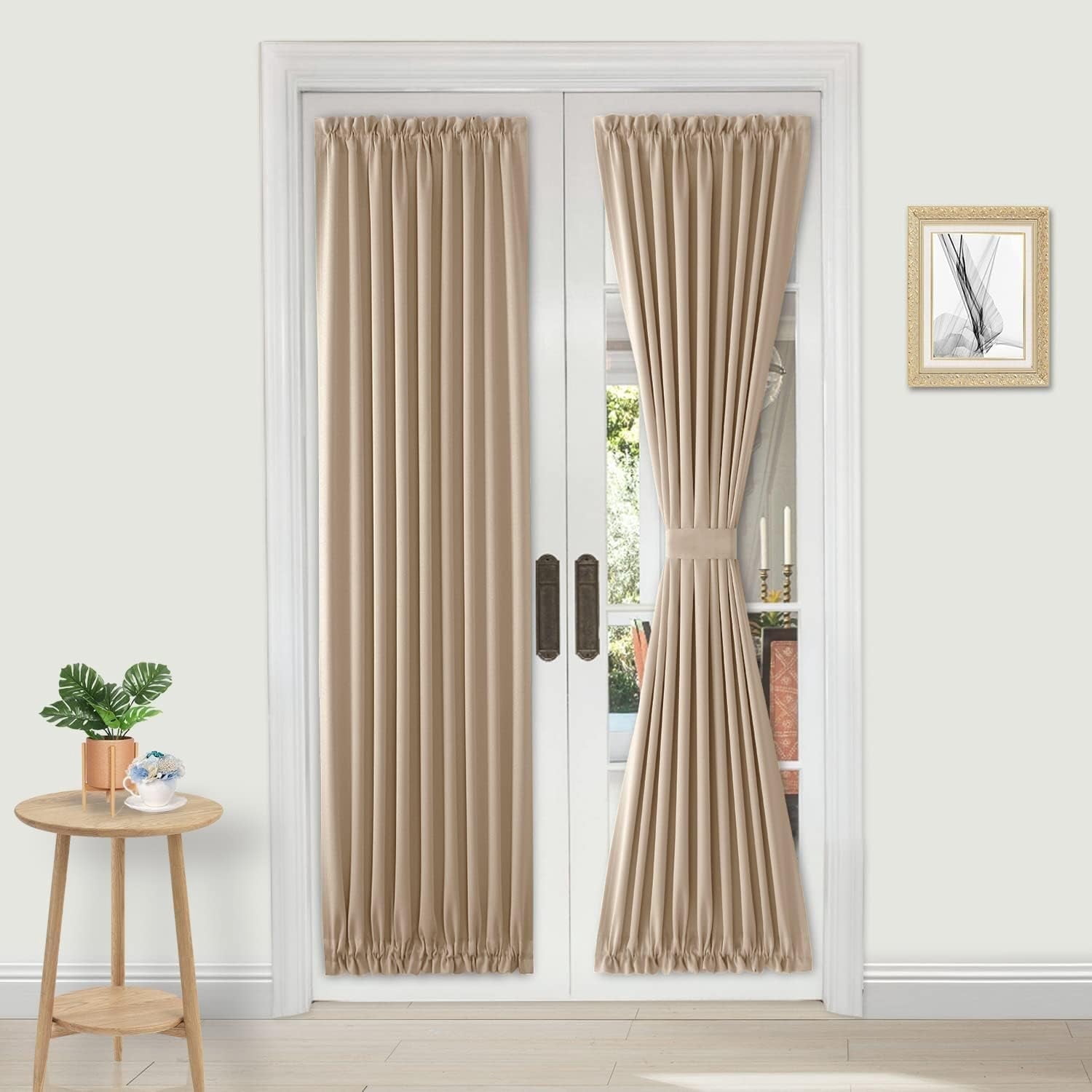 JIUZHEN French Door Curtain - Thermal Blackout Door Panel with Rod ...