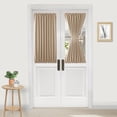 thumbnail image 1 of JIUZHEN French Door Curtains – Rod Pocket Thermal Blackout Curtain for Doors with Glass Window, Kitchen and Patio Doors for Privacy, 25 X 40 Inches Long, 1 Curtain Panel with Tieback, Beige, 1 of 7