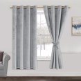 thumbnail image 1 of JIUZHEN Grey Silver Velvet Curtains 63 inch - 2 Panels of Soft and Smooth Luxury Velvet Curtains Room Darkening Heat Blocking Grommet Curtain Panels for Kitchen/Short Window, W52 x L63, 1 of 10