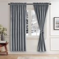 thumbnail image 1 of JIUZHEN Grey Velvet Curtains for Bedroom - 63 inches Thermal Insulated Room Darkening Rod Pocket Blackout Drapes for Office/Closet, Set of 2 Panels with Tiebacks, 52W x 63L, 1 of 11