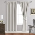 thumbnail image 1 of JIUZHEN Ivory Blackout Curtains for Bedroom, Thermal Insulated & Noise Reducing with Tie Backs, Rod Pocket Room Darkening Window Curtains, Set of 2 Panels, 42 x 72 Inch Length, 1 of 10