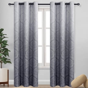 JIUZHEN Ombre Blackout Curtains for Living Room - Gradient Energy Saving Grommet Top Thermal Insulated Room Darkening Window Drapes for Bedroom, 2 Panels, 42 x 84 Inches Long, Gray