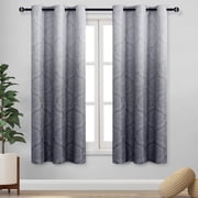 JIUZHEN Ombre Blackout Curtains for Bedroom - Gradient Thermal Insulated Room Darkening Window Drapes for Living Room, 2 Panels Set, 42 x 63 Inch Length, Gray