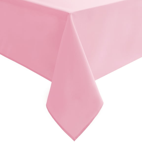 JIUZHEN Pink Tablecloth for Rectangle Tables - Waterproof and Spillproof Washable Fabric Table Cloth for Dining Room Kitchen Party, 52 x 70 Inch