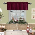 thumbnail image 1 of JIUZHEN Rod Pocket Semi Blackout Valance Curtain for Bedroom Living Room RV, Solid Window Top Treatment Light Blocking Drapes for Home Decor, Burgundy, 60 x 18 Inches, 1 Panel, 1 of 7