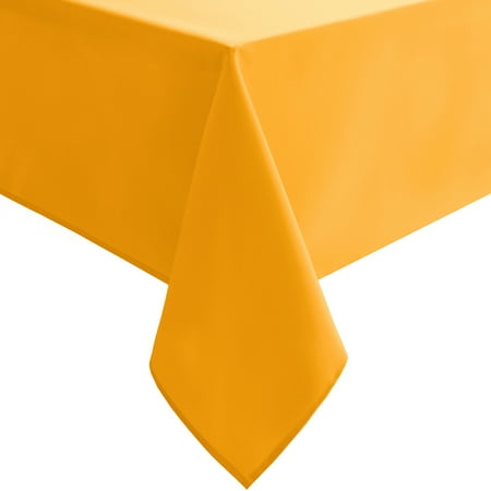 JIUZHEN Solid Square Tablecloth - Waterproof and Spillproof Washable Table Cloth for Dining Tables, Orange Yellow, 54 x 54 Inch