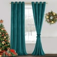 thumbnail image 1 of JIUZHEN Teal Velvet Curtains 108 inches - Soft Retro Velvet Blackout Grommet Curtains Thermal Insulated Noise Reducing Window Drapes for Party/Hotel Hall, 52W x 108L, Set of 2 Panels, 1 of 11