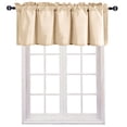 thumbnail image 1 of JIUZHEN Valance Curtains for Kitchen Window Valances for Living Room/Basement Window Curtains Bathroom Thermal Insulated Short Rod Pocket Curtain Panels, Beige,60 x 18 Inches,1 Panel, 1 of 7