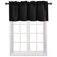 thumbnail image 1 of JIUZHEN Valance Curtains for Kitchen Window Valances for Living Room/Basement Window Curtains Bathroom Thermal Insulated Short Rod Pocket Curtain Panels, Black,52 x 18 Inches,1 Panel, 1 of 7