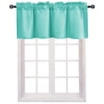 thumbnail image 1 of JIUZHEN Valance Curtains for Kitchen Window Valances for Living Room/Basement Window Curtains Bathroom Thermal Insulated Short Rod Pocket Curtain Panels, Turquoise,52 x 18 Inches,1 Panel, 1 of 7