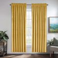 thumbnail image 1 of JIUZHEN Velvet Blackout Curtains for Bedroom - 72 inches Thermal Insulated Room Darkening Rod Pocket Drapes for Office/Party, Set of 2 Panels with Tiebacks, 52W x 72L, Yellow, 1 of 10