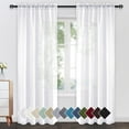 thumbnail image 1 of JIUZHEN White Sheer Curtains 84 Inches Long, Rod Pocket & Back Tab Light Filtering Semi Transparent Voile Window Curtains for Living Room/Bedroom, Set of 2 Panels with Tiebacks, 52W x 84L, 1 of 8