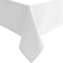 JIUZHEN White Square Tablecloth - Waterproof and Spillproof Restaurant Washable Polyester Table Cloth for Dining Room, 54 x 54 Inch