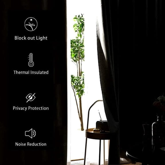 JIUZHEN Wild Rose Solid Velvet Blackout Curtains for Bedroom - Rod Pocket Velvet Window Panels with Tiebacks Privacy Drapes for Living Room Dining Room, Set of 2 Panels, 52W x 90L