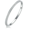 thumbnail image 1 of JIUZUAN 1.37 CT 2.0mm Moissanite Cuff Bangle Bracelet Gifts, 1 of 7